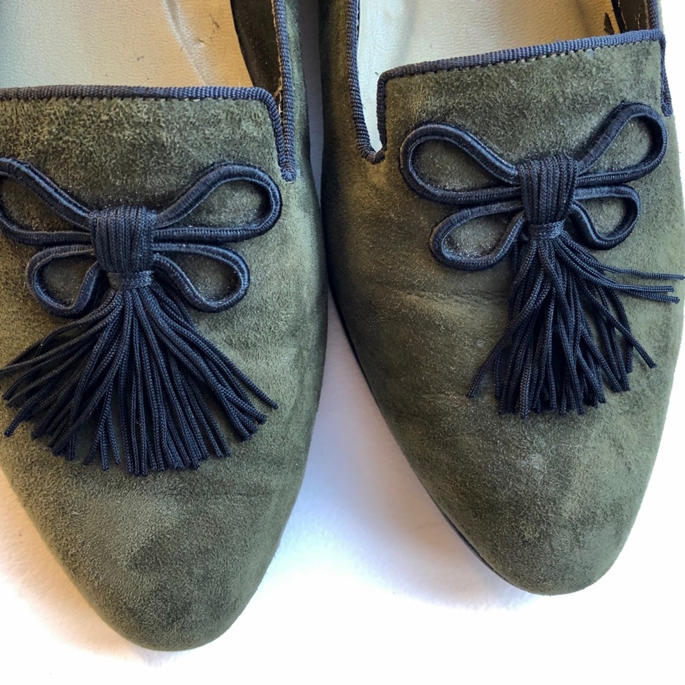 Olive Suede Flat - Vintage